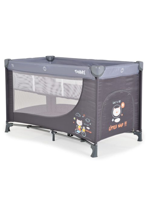 TOMMY  Összecsukható utazóágy 2 szintes, kibújós SZÜRKE