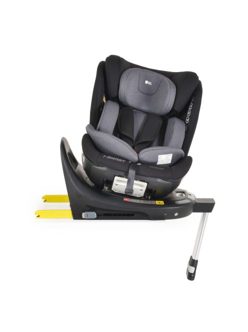 I-SMART gyerekülés 40-150cm, I-SIZE támasztóláb, oldalvédelem, ISOFIX, okosgomb SZÜRKE