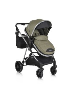    Kali babakocsi 2in1 lapra csukható, megfordítható+táska oliva zöld