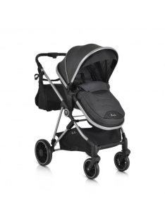   KALI babakocsi 2in1 lapra csukható, megfordítható+táska FEKETE