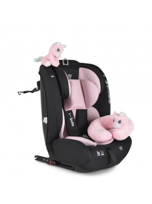 ISAFE gyerekülés ISIZE és ISOFIX ülésemelővé alakítható 76-150cm PINK
