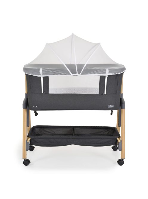 ADORO babaöböl szúnyoghálóval, 7 poz. dönthető, kerekes,+tároló FEKETE