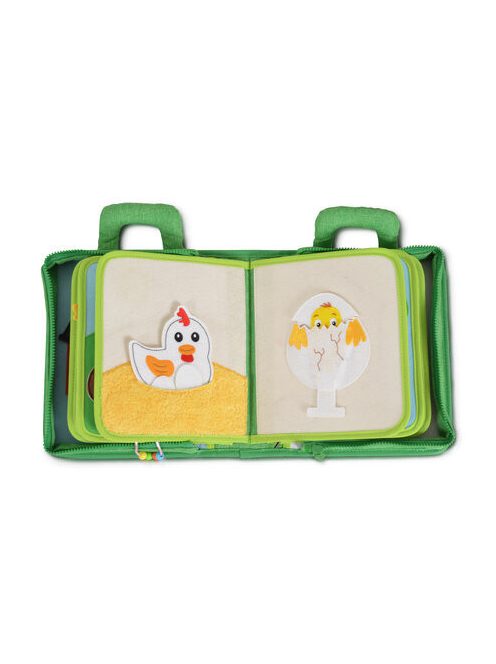 MONTESSORI foglalkoztató könyv textilből Happy Farm