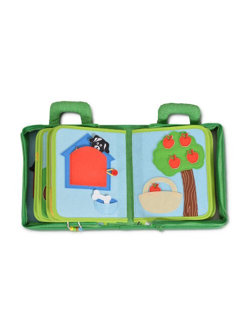 MONTESSORI foglalkoztató könyv textilből Happy Farm
