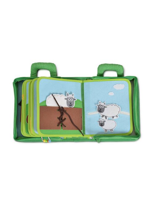 MONTESSORI foglalkoztató könyv textilből Happy Farm