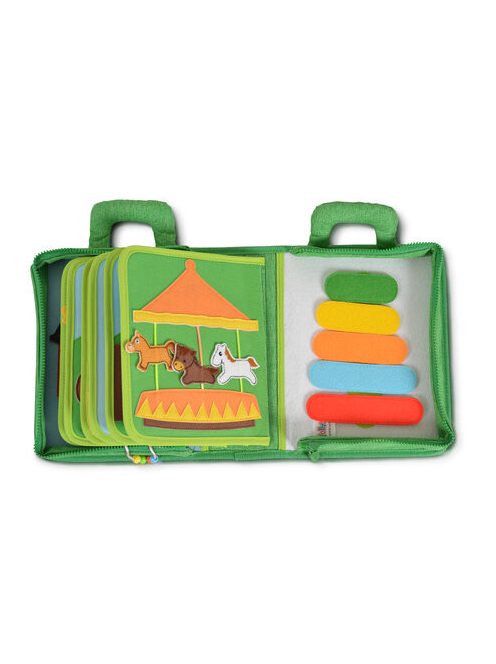 MONTESSORI foglalkoztató könyv textilből Happy Farm