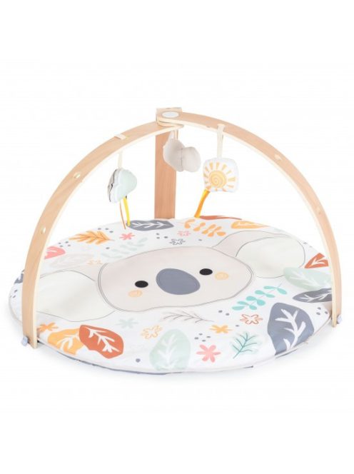 JÁTSZÓSZŐNYEG plüss, játékhíddal, összecsukható KEREK BÉZS KOALA