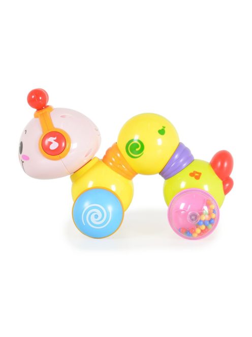 HOLA bébijáték vidám mozgó kukacka kerekekkel, műanyag
