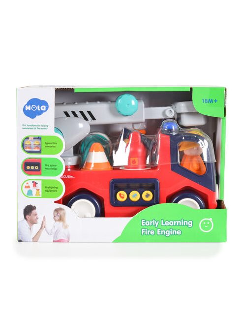 HOLA tűzoltó autó hangokkal, fényekkel PIROS