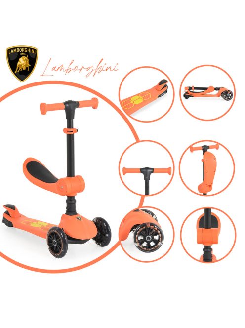 Lamborghini 2IN1 ráülős roller NARANCS