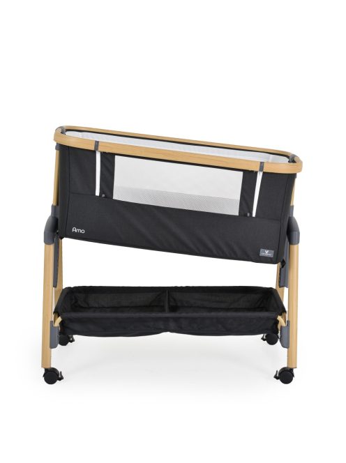 AMO babaöböl, 7 poziciós,szúnyoghálóval, tároló kosárral FEKETE