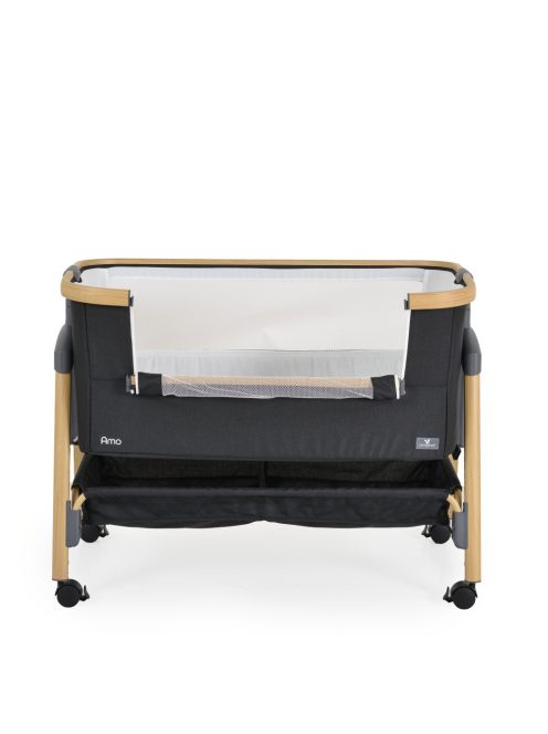 AMO babaöböl, 7 poziciós,szúnyoghálóval, tároló kosárral FEKETE