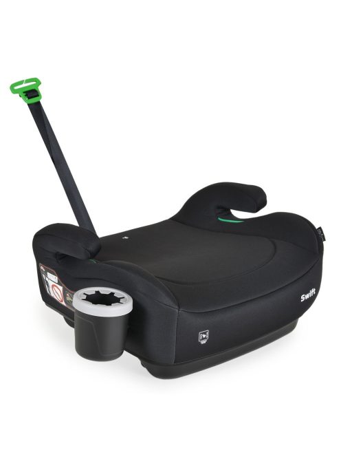 SWIFT ülésmagasító I-SIZE pohártartóval, hevederrel 125-150cm FEKETE