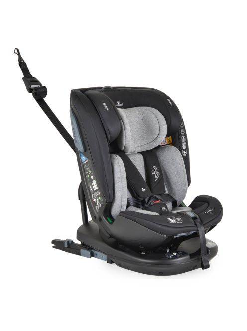 GRAVITY I-size gyerekülés 40-150cm, SPS, forgatható talp, pamut huzat SZÜRKE