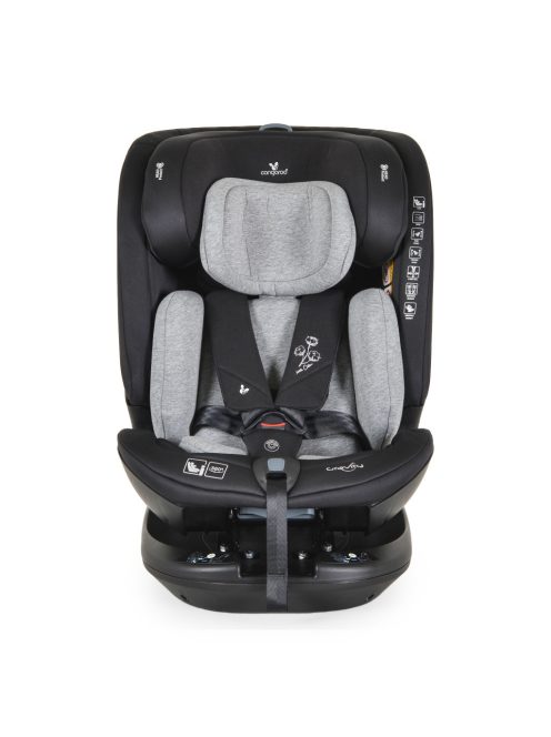 GRAVITY I-size gyerekülés 40-150cm, SPS, forgatható talp, pamut huzat SZÜRKE