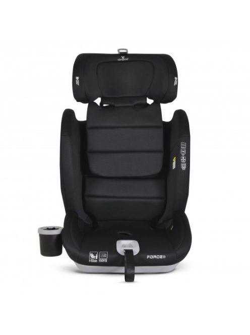 FORCE gyerekülés I-SIZE, 76-150cm, ISOFIX, pohártartóval, SPS, FEKETE