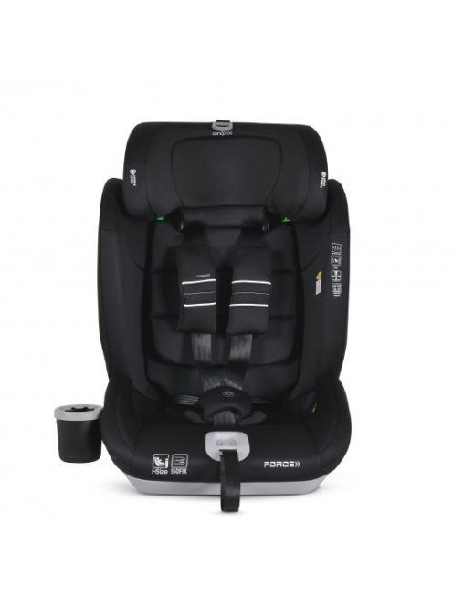 FORCE gyerekülés I-SIZE, 76-150cm, ISOFIX, pohártartóval, SPS, FEKETE