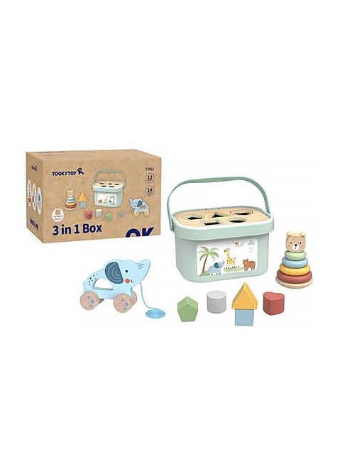 Tooky toy 3in1 készségfejlesztő doboz formabedobóval