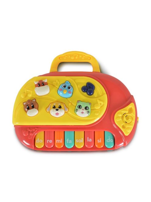 műanyag zongora állatokkal PIROS