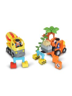   Műanyag Építőkocka 26 dbos targonca, dömper ÉPÍTKEZÉS