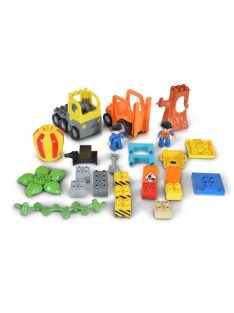   Műanyag Építőkocka 26 dbos targonca, dömper ÉPÍTKEZÉS