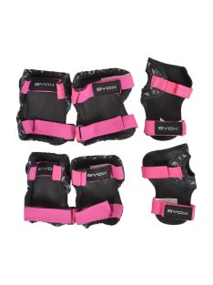   BICIKLIS védőfelszerelés DAZZLE, S méret, 25kg-ig, térd, könyök, kézvédő szett PINK