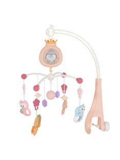   PENGUIN Bed bell zenélő forgó játék kiságyra fehér zajjal PINK