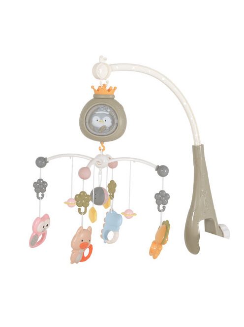 PENGUIN Bed bell zenélő forgó játék kiságyra fehér zajjal SZÜRKE