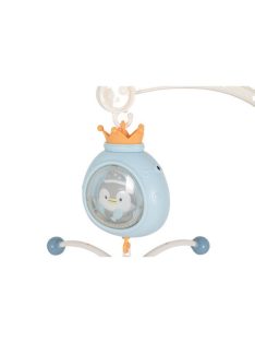   PENGUIN Bed bell zenélő forgó játék kiságyra fehér zajjal KÉK