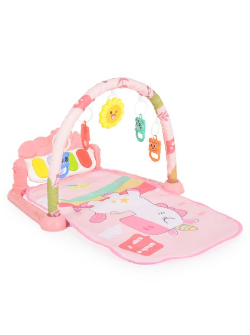 JÁTSZÓSZŐNYEG unikornis zongorás, játékhíd+hang PINK