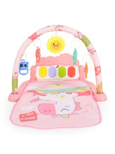 JÁTSZÓSZŐNYEG unikornis zongorás, játékhíd+hang PINK