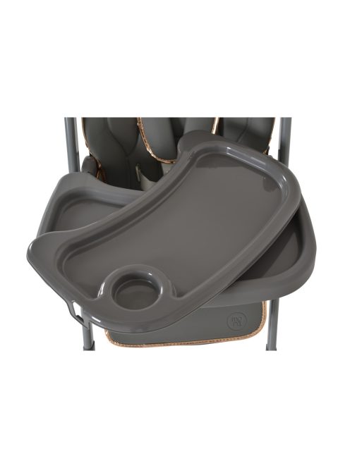 LINDO multifunkciós etetőszék kiegészítőkkel (előke, kanál, villa) SZÜRKE