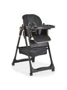 LINDO multifunkciós etetőszék kiegészítőkkel (előke, kanál, villa) FEKETE