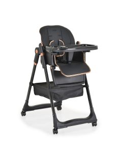   LINDO multifunkciós etetőszék kiegészítőkkel (előke, kanál, villa) FEKETE