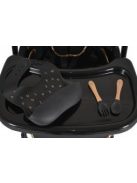 LINDO multifunkciós etetőszék kiegészítőkkel (előke, kanál, villa) FEKETE