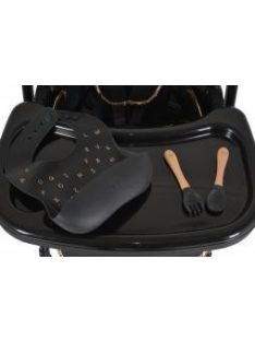   LINDO multifunkciós etetőszék kiegészítőkkel (előke, kanál, villa) FEKETE