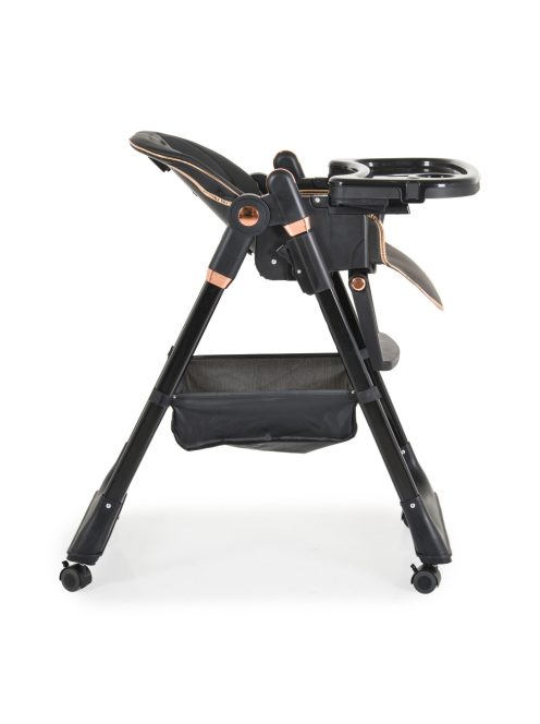 LINDO multifunkciós etetőszék kiegészítőkkel (előke, kanál, villa) FEKETE