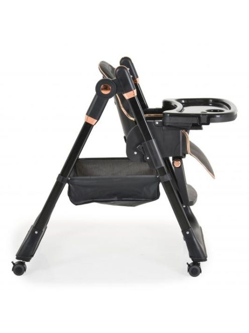 LINDO multifunkciós etetőszék kiegészítőkkel (előke, kanál, villa) FEKETE