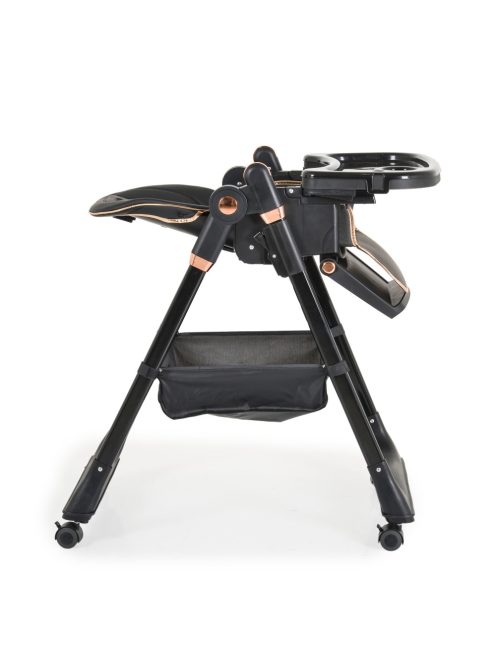 LINDO multifunkciós etetőszék kiegészítőkkel (előke, kanál, villa) FEKETE