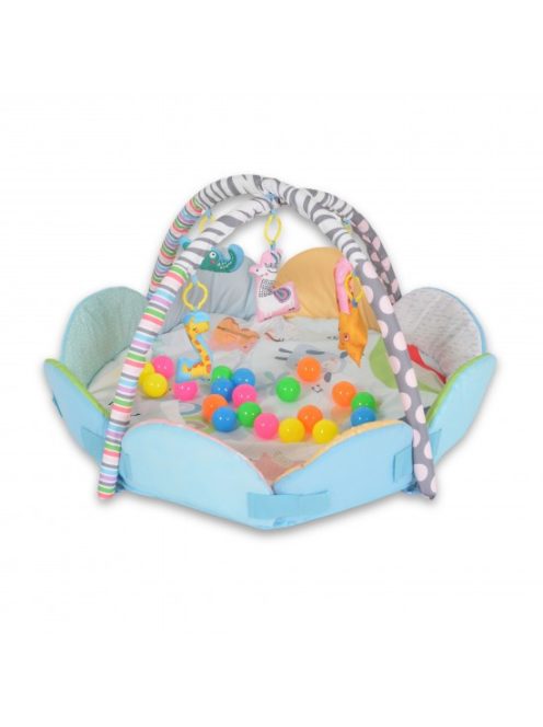 HAPPY SPACE Daisy játszószőnyeg, kerek virág, 20 db labdával textil, műanyag PASZTEL