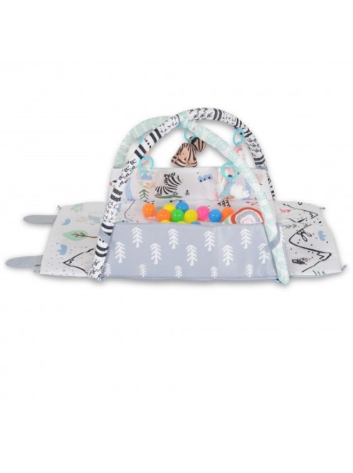 HAPPY SPACE Rabit játszószőnyeg NYUSZIS állatos, szögletes, 20 db labdával textil, műa.FEKETE