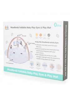   JÁTSZÓSZŐNYEG plüss, fa játékhíddal, összecsukható VKÉK ELEFÁNT