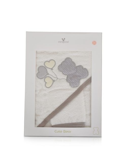 BEAR törölköző macis 100*100cm frottier FEHÉR