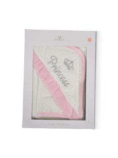 Princess törölköző macis 100*100cm frottier PINK/rózsa