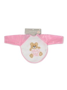 BEAR előke hosszú ujjal, macis mintával, pvc/textil PINK