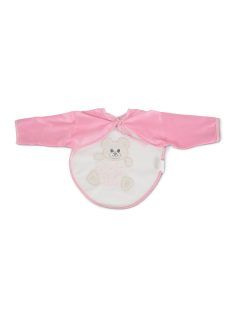 BEAR előke hosszú ujjal, macis mintával, pvc/textil PINK