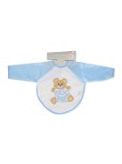 BEAR előke hosszú ujjal, macis mintával, pvc/textil KÉK