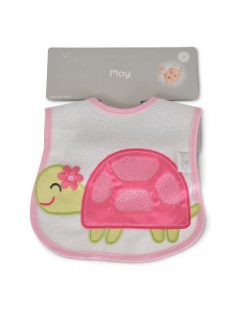 MAY előke  2 rétegű, tépőzáras, teknősös lány PINK