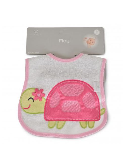 MAY előke  2 rétegű, tépőzáras, teknősös lány PINK