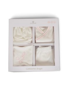   BABARUHA kihozós szett, újszülött ruhacsomag díszdobozban PINK/rózsa